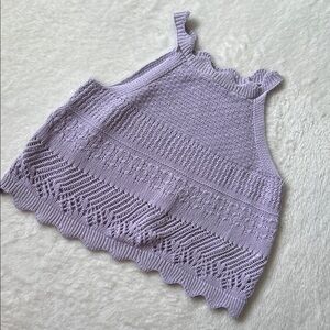 Old Navy Lavender Knit Crochet Ruffled Halter Top